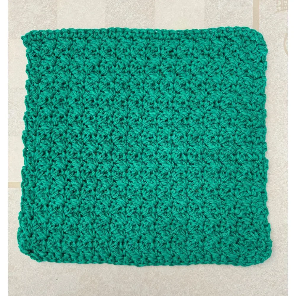 Kitchen washcloth 100% cotton hand crocheted one‎ color 10” x 10” made to order